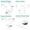 Eyekepper Readers Square Large Lenses Spring-Hinges Reading Glasses Women Clear +2.50 view 4