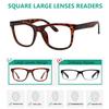 Eyekepper Readers Square Large Lenses Spring-Hinges Reading Glasses Women Tortoise +0.75 view 3