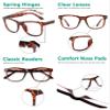 Eyekepper Readers Square Large Lenses Spring-Hinges Reading Glasses Women Tortoise +0.75 view 4