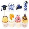 Cupcake Toppers Decorations, Silhouette Swing Design, Pink Yellow Blue, Set of 6 view 4