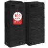 Orighty Black Microfiber Cleaning Cloth, 100 Pack Highly Absorbent Cleaning Supplies, Lint Free Kitchen Towels Cleaning Rags, Microfiber Towels for Cars, House, Window, 12x12 inch view 1