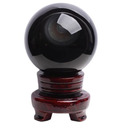 beisup Colorful Sheen Obsidian Crystal Sphere Quartz Crystals Ball with Stand Healing Ornament Witchcraft Meditation Feng Shui Home Decor,120mm
