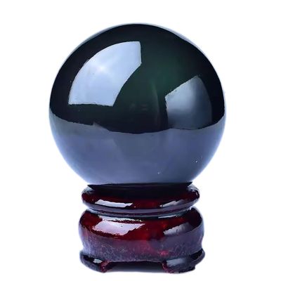 beisup Colorful Sheen Obsidian Crystal Sphere Quartz Crystals Ball with Stand Healing Ornament Witchcraft Meditation Feng Shui Home Decor,50mm