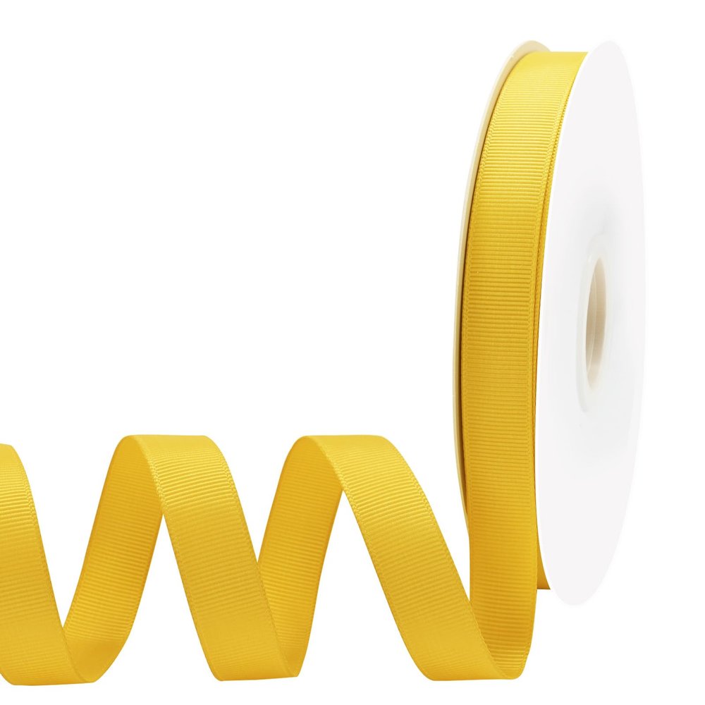 LEEQE Maize Yellow Grosgrain Ribbon 5/8 inch X 50 Yards Maize Yellow Ribbon for Gift Package Wrapping Wreath Baby Shower and Other Projects