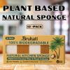 Bruhati Coconut Kitchen Sponges (12 Pack) - Natural Coconut Fiber & Cellulose Dish Scrubber, Biodegradable Compostable Plant-Based Sponges for Dishes, Pots & Pans - Eco Friendly Non Scratch view 2