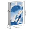 Blue and White Chinese Style Flower and Bird Lighter Case Double-Sided Graffiti Lighter Holder - Metal Lighters Protective Cover, Universal Fit for Standard Lighters, Stylish Gift for Men & Women view 2