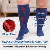 AMITOFO 3 Pairs Plus Size Compression Socks for Women Men Wide Calf view 2