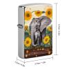 Elephant Sunflowers Lighter Case Double-Sided Graffiti Lighter Holder - Metal Lighters Protective Cover, Universal Fit for Standard Lighters, Stylish Gift for Men & Women view 2