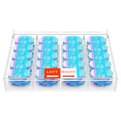 Beautyflier Colored Contact Lens Organizer Case, Hold 15 PCS Each Slot, Total 60 PCS(30 Pairs), Disposable Daily Contact Lenses Portable Storage Box with Labeled R&L, Fit All Brands, Large Capacity