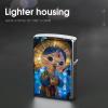 A Colorful Lantern Lighter Case Double-Sided Graffiti Lighter Holder - Metal Lighters Protective Cover, Universal Fit for Standard Lighters, Stylish Gift for Men & Women view 4
