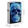 3D Print Blue Skull Lighter Case Double-Sided Graffiti Lighter Holder - Metal Lighters Protective Cover, Universal Fit for Standard Lighters, Stylish Gift for Men & Women view 2