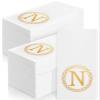 200 Gold Monogram Disposable Napkins - Letter N Hand Towels Decorative, Dinner Napkins for Guest, Monogrammed Hand Towels for Bathroom Wedding Birthday Party Baby Shower view 1