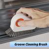 2 in 1 Groove Cleaning Brush Window Track Cleaning Tools, 2026 New Multifunction Hard Bristle Crevice Brush with Scraper for Shutter Door, Sliding Door, Window Sill, Window Seal (Gray) view 3