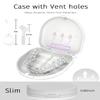 2Pack Retainer Case, Compatible with Invisalign, Slim Aligner Case with Vent Holes, Portable Orthodontic Box with Removal Tool, Brush and Lanyard, White view 4
