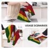Dominican Republic and Zimbabwe Zimbabwean Triangle Flag Premium Waffle Kitchen Towel Microfiber Kitchen Towels, Super Absorbent 16 X 26 Inches Reusable Dish Towels for Kitchen and Household view 3