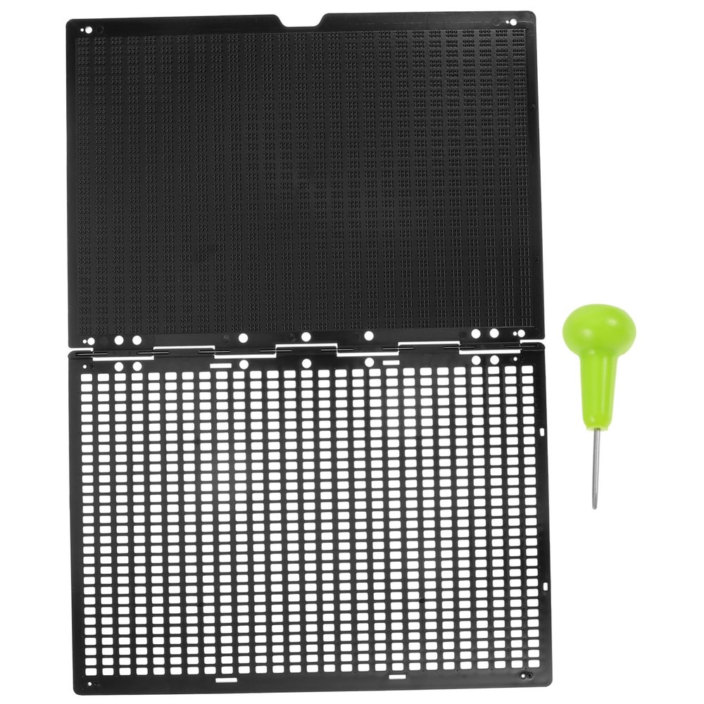 SHERCHPRY 1Set Braille Writing Kit for Blind People Lines Durable Plastic Braille Board with Stylus Essential Writing Accessory for Studying and Learning