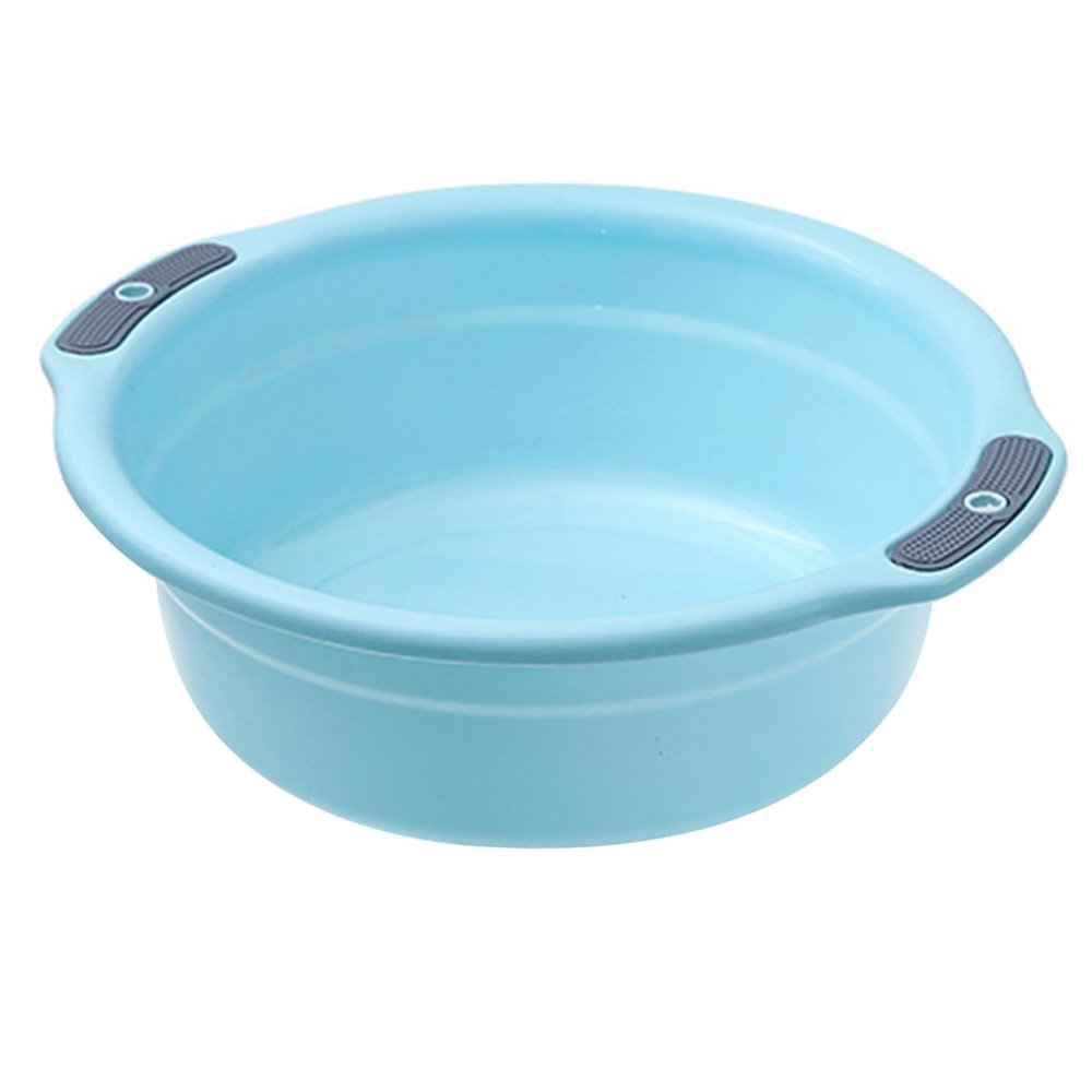 Mrisata Round Wash Basin, Plastic Thicken Large Capacity Slip Washing Face Clothes Basin, Round Dish Wash Basin Dishpan Camping Dishpan Portable Vegetable (Large Size 50 X 50in)