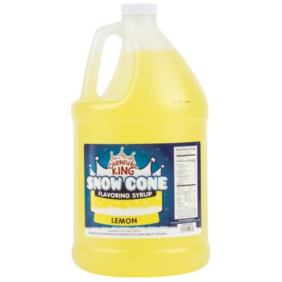 Carnival King 1 Gallon Snow Cone Syrup Lemon - Delicious Shaved Ice Flavoring for Machines & Parties