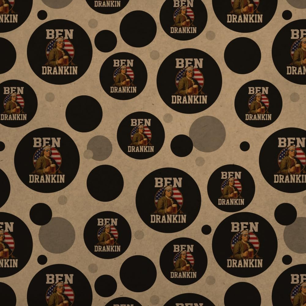 GRAPHICS & MORE Ben Franklin Drankin Premium Kraft Gift Wrap Wrapping Paper Roll