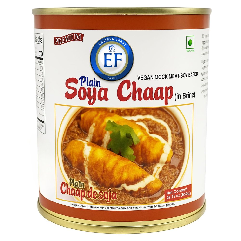 Eastern Feast - Soya Chaap in Brine, 30 oz (850g), Soy Based Vegan Mock Meat