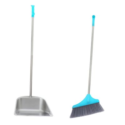 LOEFLIFA 1 Set Dust Pan and Broom Set Heavy Duty Broom with Long Handle Ergonomic Design for Efficient Indoor and Outdoor Cleaning for Home Office and Retail Spaces