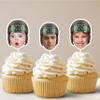 Custom pilot cupcake toppers, Personalized Face pilot Cupcake Toppers, gifts for plane lovers, Printable Cupcake Topper/Style 4 view 1