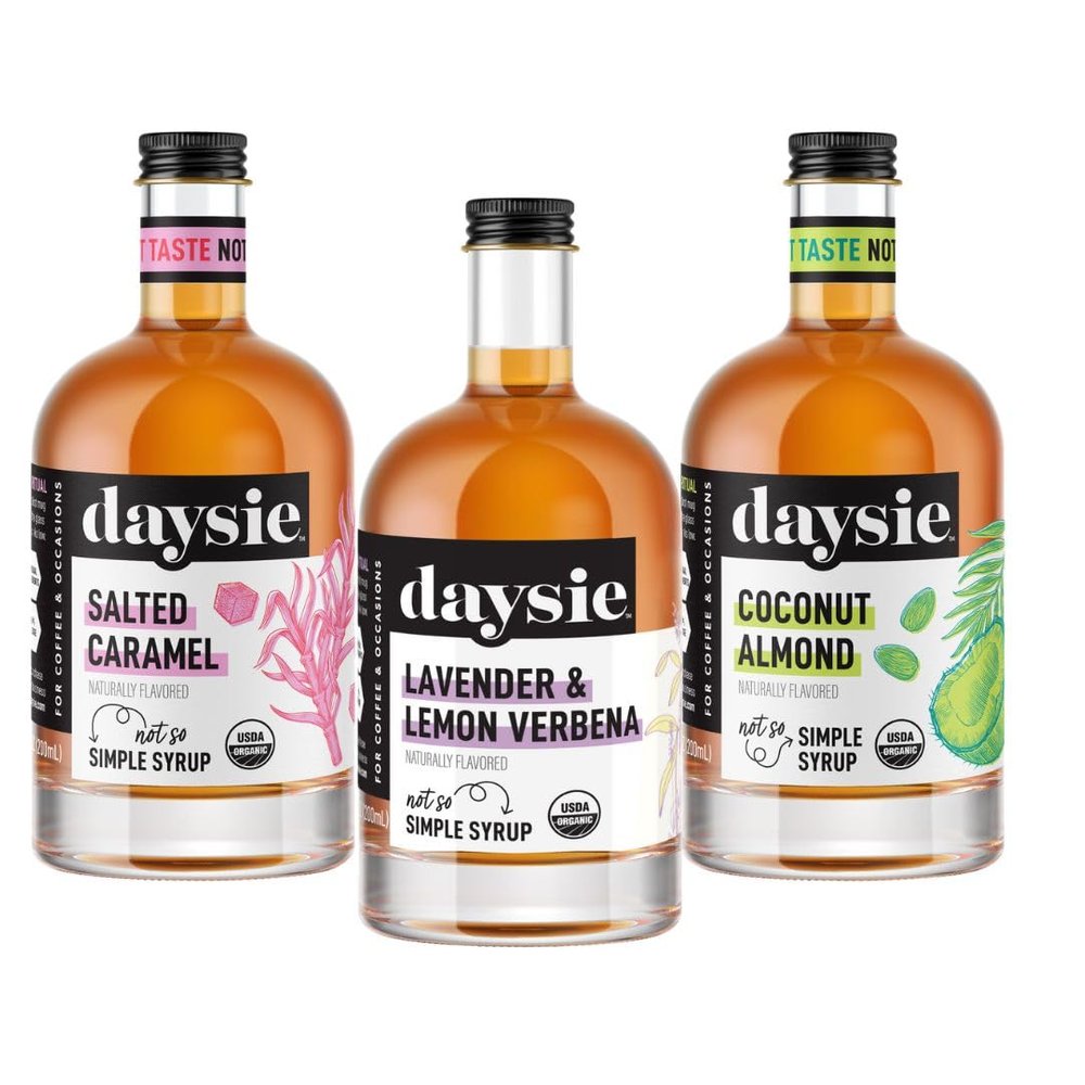 Daysie Certified Organic Lavender & Lemon Verbena, Cocont Almond, Salted Caramel, 6.76 Fluid Ounces, Pack of 3