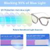 AOOLIA Stylish Cat Eye Reading Glasses, Pearl Crystal Eyewear Frame Reader for Women Girl Ladies, Anti-blue Light Glasses (Pattern-white, 1, x) view 3