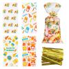 100Pcs Back to School Goodie Bags Candy Treat Bags Clear Bulk with Gold Twist Tie Back to School Party Favor Decorations for Cookie Candy Packing Supplies view 1