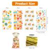 100Pcs Back to School Goodie Bags Candy Treat Bags Clear Bulk with Gold Twist Tie Back to School Party Favor Decorations for Cookie Candy Packing Supplies view 2