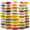 Dealusy 50 Set 8 oz Deli Containers with Lids, Leak-Proof BPA Free Plastic Take Out Bowls, Food Storage Containers for Takeout Meal Prep Storage, Freezer, Microwave & Dishwasher Safe view 1