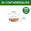 Dealusy 50 Set 8 oz Deli Containers with Lids, Leak-Proof BPA Free Plastic Take Out Bowls, Food Storage Containers for Takeout Meal Prep Storage, Freezer, Microwave & Dishwasher Safe view 2