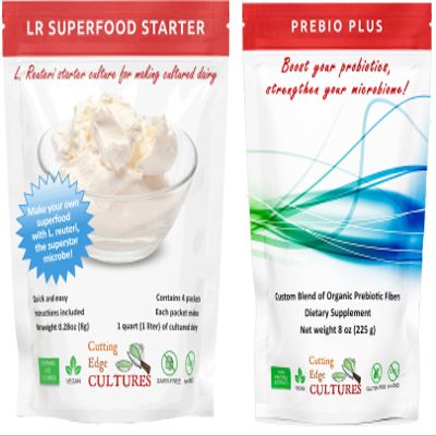 LR SuperFood Starter Culture + Prebio Plus L. Reuteri ProBiotic Starter Combo Cultured Dairy Low And Slow Yogurt Lactobacillus (LR SuperFood + Prebio Plus)