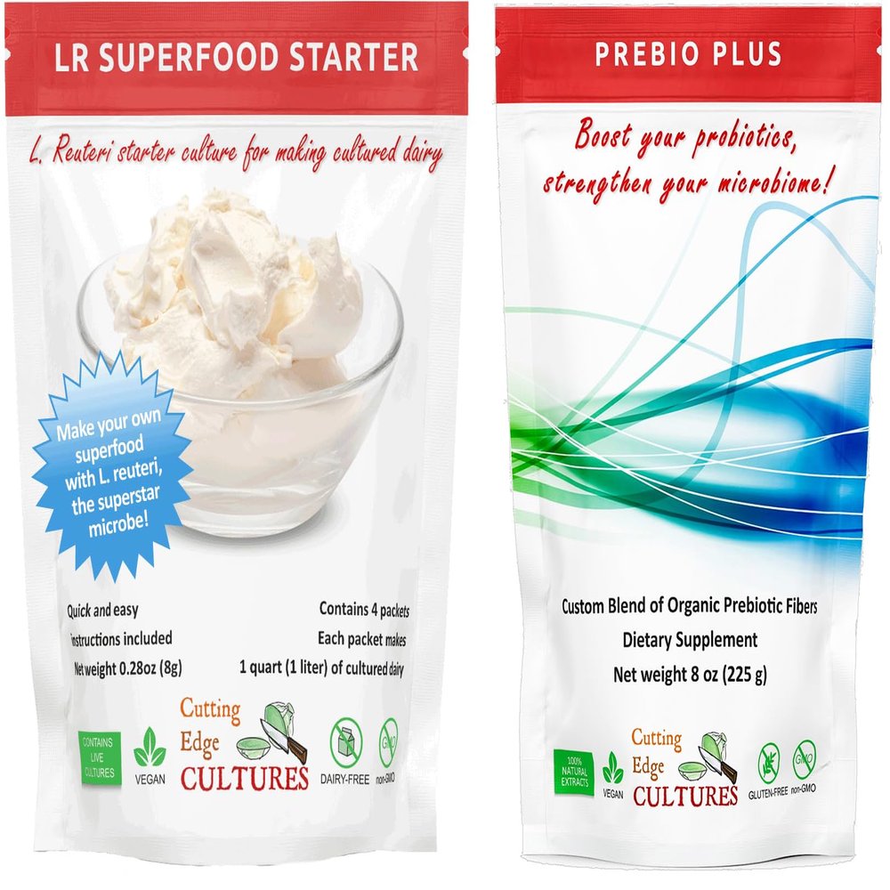 LR SuperFood Starter Culture + Prebio Plus L. Reuteri ProBiotic Starter Combo Cultured Dairy Low And Slow Yogurt Lactobacillus (LR SuperFood + Prebio Plus)