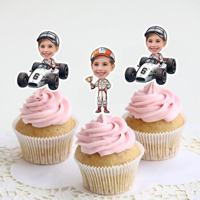 Personalized Car Cupcake Toppers, Birthday cupcake toppers, Car Cupcake Topper, gifts for driver, Gifts for new driver, Race Car/Style 4