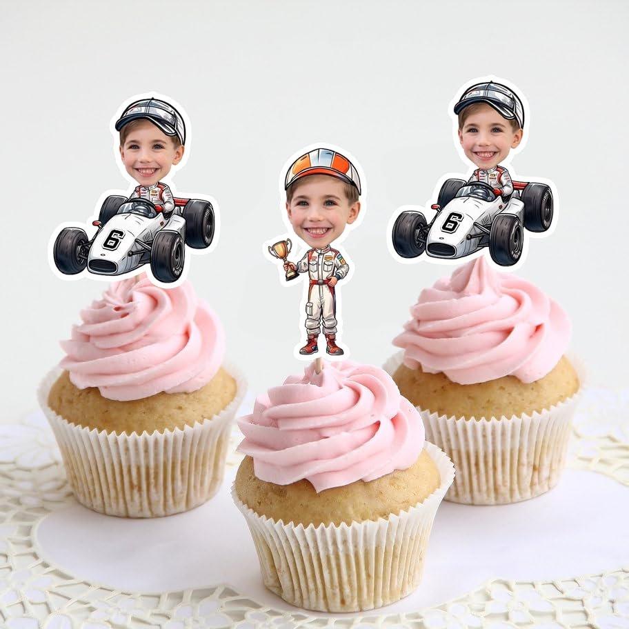 Personalized Car Cupcake Toppers, Birthday cupcake toppers, Car Cupcake Topper, gifts for driver, Gifts for new driver, Race Car/Style 4