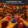 250 PCS Disposable Bomber Cups, 4 oz Color Plastic Plastic Bomber Cup, Double Shot Glass for Mixed Drinks, Reusable Bomb Cups for Wedding, Thanksgiving, Halloween, Christmas Party (250PCS) view 2