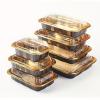 10-Pack Elegant Gold Rectangular Disposable Food Containers with Lids 38oz Large Capacity, Leakproof & Stackable Ideal for Catering, Parties, Birthdays & Holiday Events (44oz/1300ml) view 1