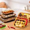 10-Pack Elegant Gold Rectangular Disposable Food Containers with Lids 38oz Large Capacity, Leakproof & Stackable Ideal for Catering, Parties, Birthdays & Holiday Events (44oz/1300ml) view 3