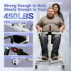 Drexo Patient Lift Transfer Chair, 5 in 1 Patient Lift Wheelchair with 180Split Seat, Height Adjustable Patient Transfer Chair with 4 Casters for Home Seniors Elderly Handicapped, Max Load 440Lbs view 2