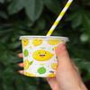 100 Sets 300 Pcs 9 Oz Lemonade Cups With Lids And Drinking Straw, Lemonade Stand Supplies, Lemon Patterned Summer Cold Drink Cup, Disposable Fruit Juice Coffee Paper Cup, Party And Outdoor Supplies view 3