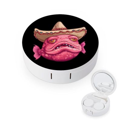 Blobfish Mexican Grumpy Blob Fish Contact Lens Case Box Holder Container Daily Contact Lens Organizer for Travel Daliy Use