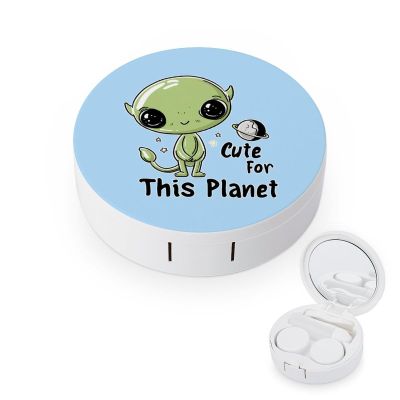Alienes Cute For This Planet Contact Lens Case Box Holder Container Daily Contact Lens Organizer for Travel Daliy Use