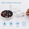 Bowling Ball Black Contact Lens Case Box Holder Container Daily Contact Lens Organizer for Travel Daliy Use view 3
