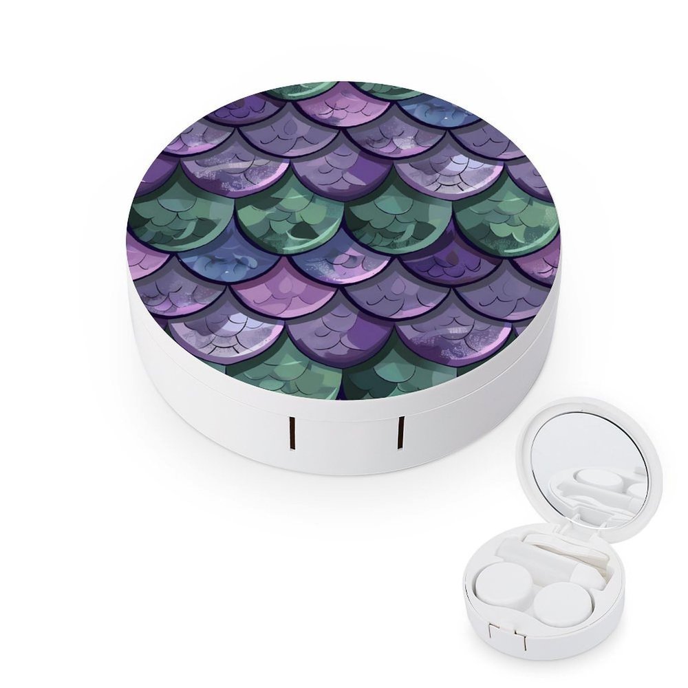 Dragon Scales Texture Contact Lens Case Box Holder Container Daily Contact Lens Organizer for Travel Daliy Use
