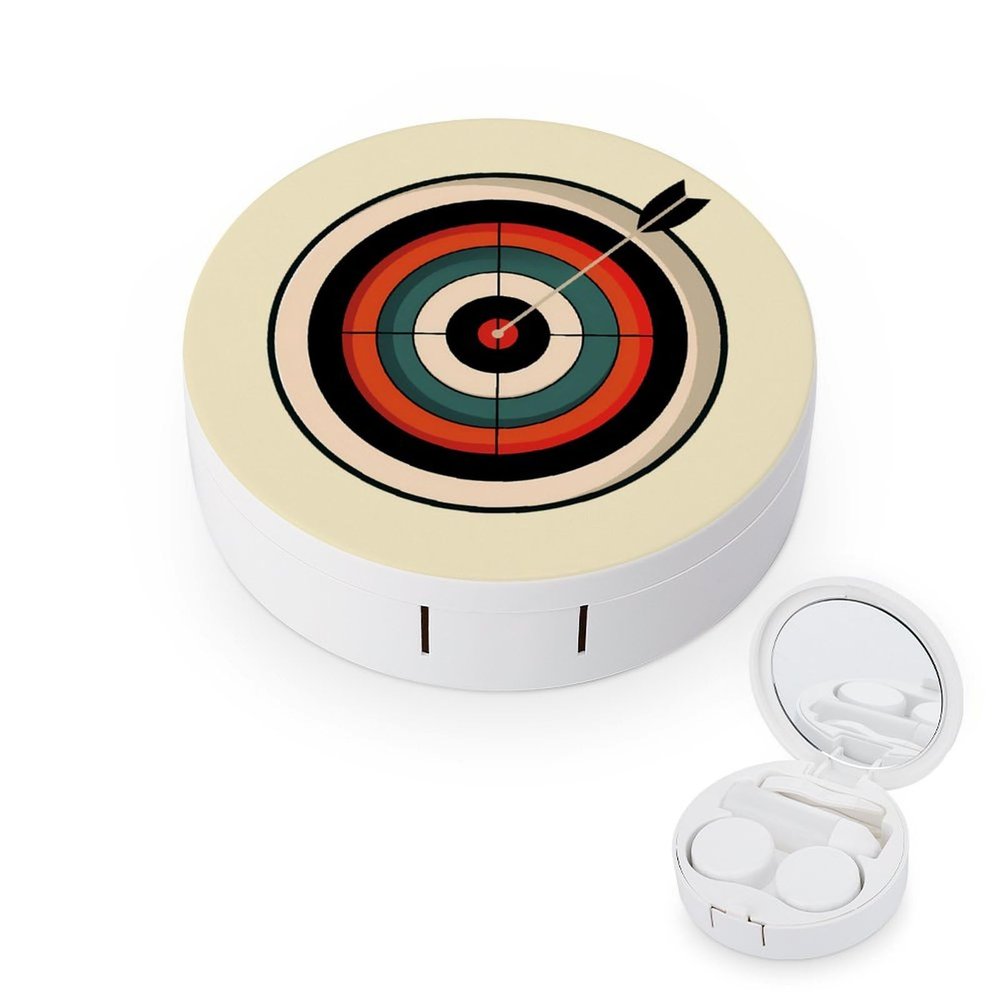 Bullseyes Target Bulls Eyes Contact Lens Case Box Holder Container Daily Contact Lens Organizer for Travel Daliy Use