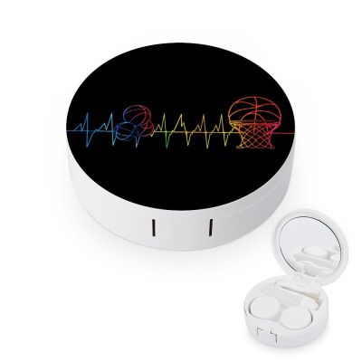 Ball Heartbeat Basketball Contact Lens Case Box Holder Container Daily Contact Lens Organizer for Travel Daliy Use