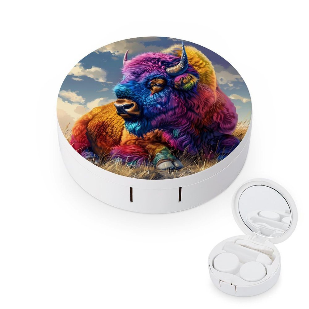 American Buffalo Contact Lens Case Box Holder Container Daily Contact Lens Organizer for Travel Daliy Use