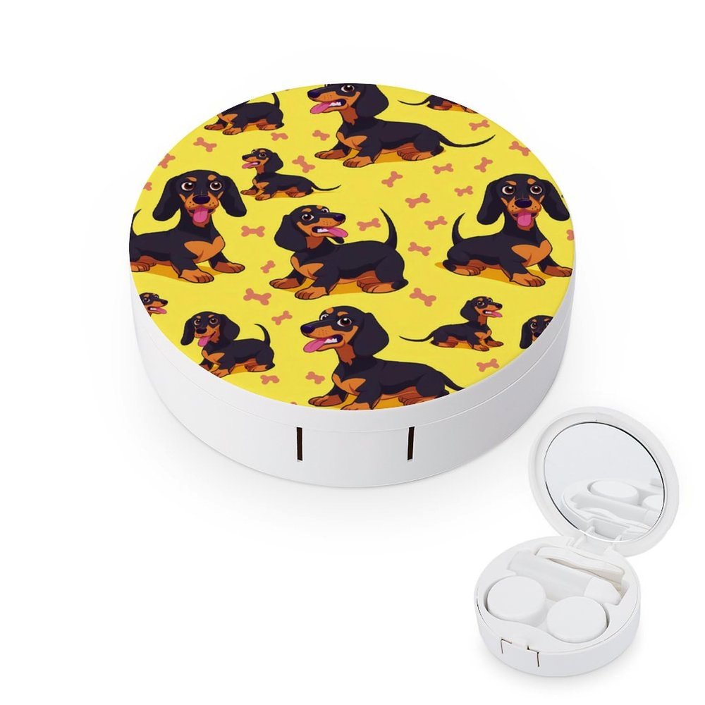 Dachshunds Dog Contact Lens Case Box Holder Container Daily Contact Lens Organizer for Travel Daliy Use