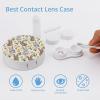 Beautiful Flowers Bunny Contact Lens Case Box Holder Container Daily Contact Lens Organizer for Travel Daliy Use view 3